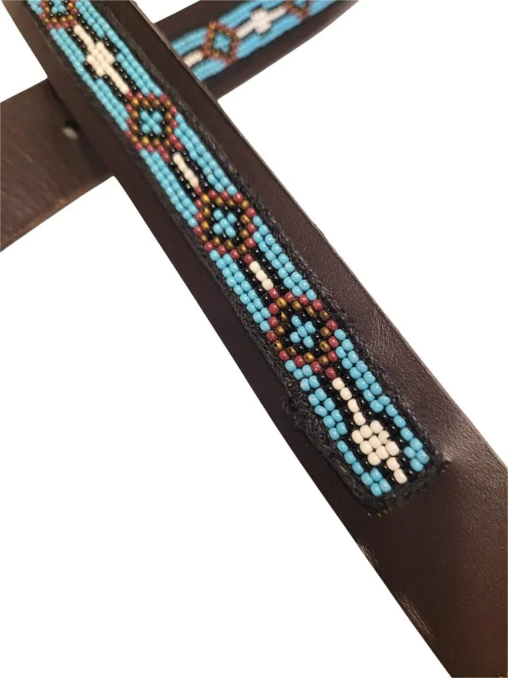 Lucky Brand Boho Beaded Leather Belt